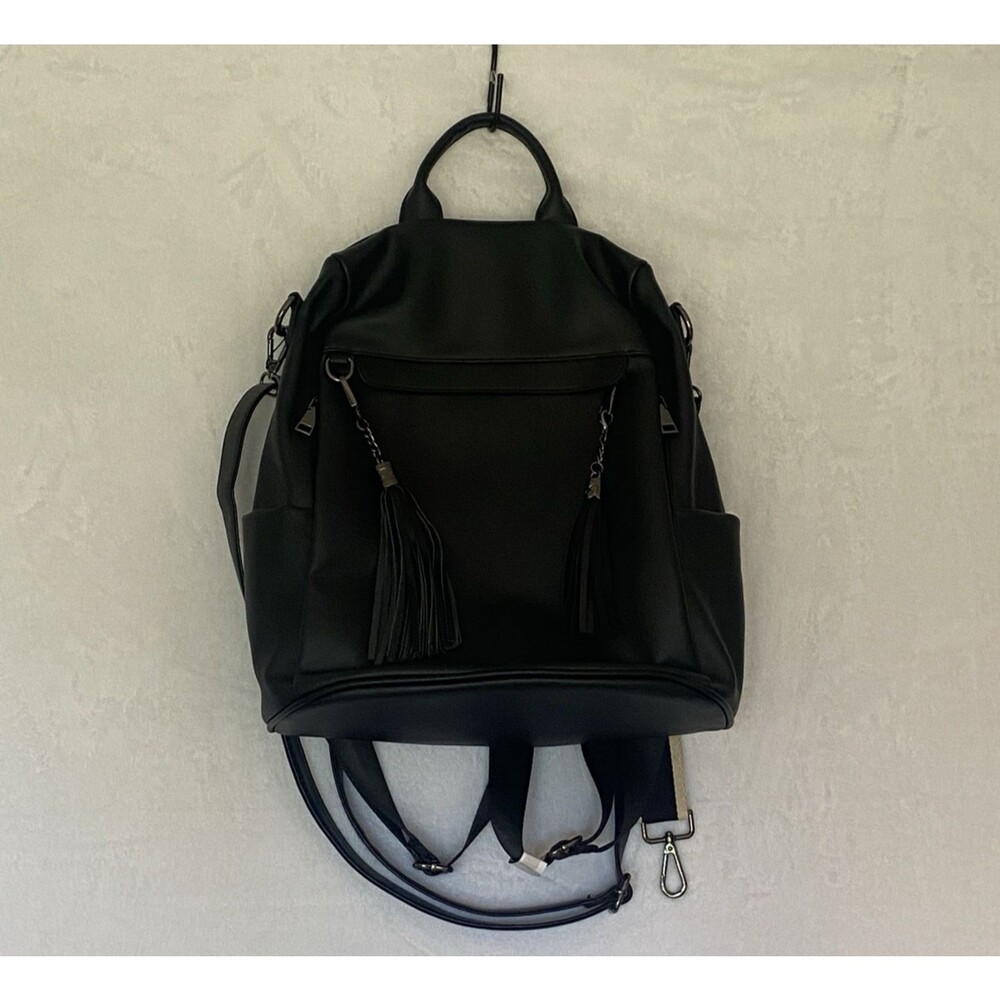 Black Anti Theft Travel Convertible Backpack Purse Crossbody Shoulder Bag